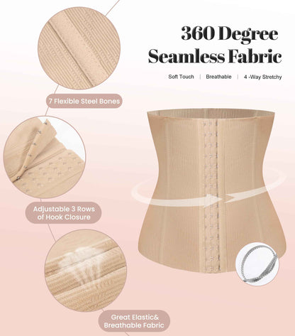 EUYZOU Womens Waist Trainer Corset Postpartum Fajas Tummy Control Girdle Shapewear Waist Cincher