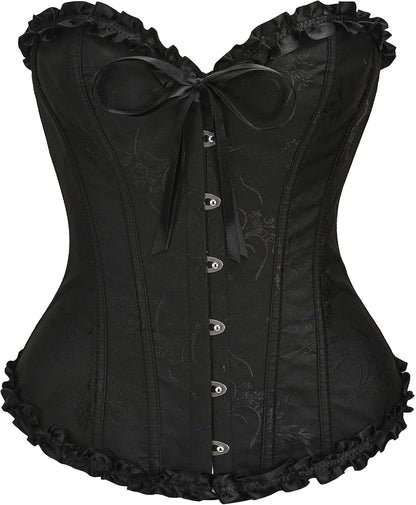 SZIVYSHI Corset Tops for Women, Bustier Shapewear Lingerie, Lace Waist Push Up Bodysuit