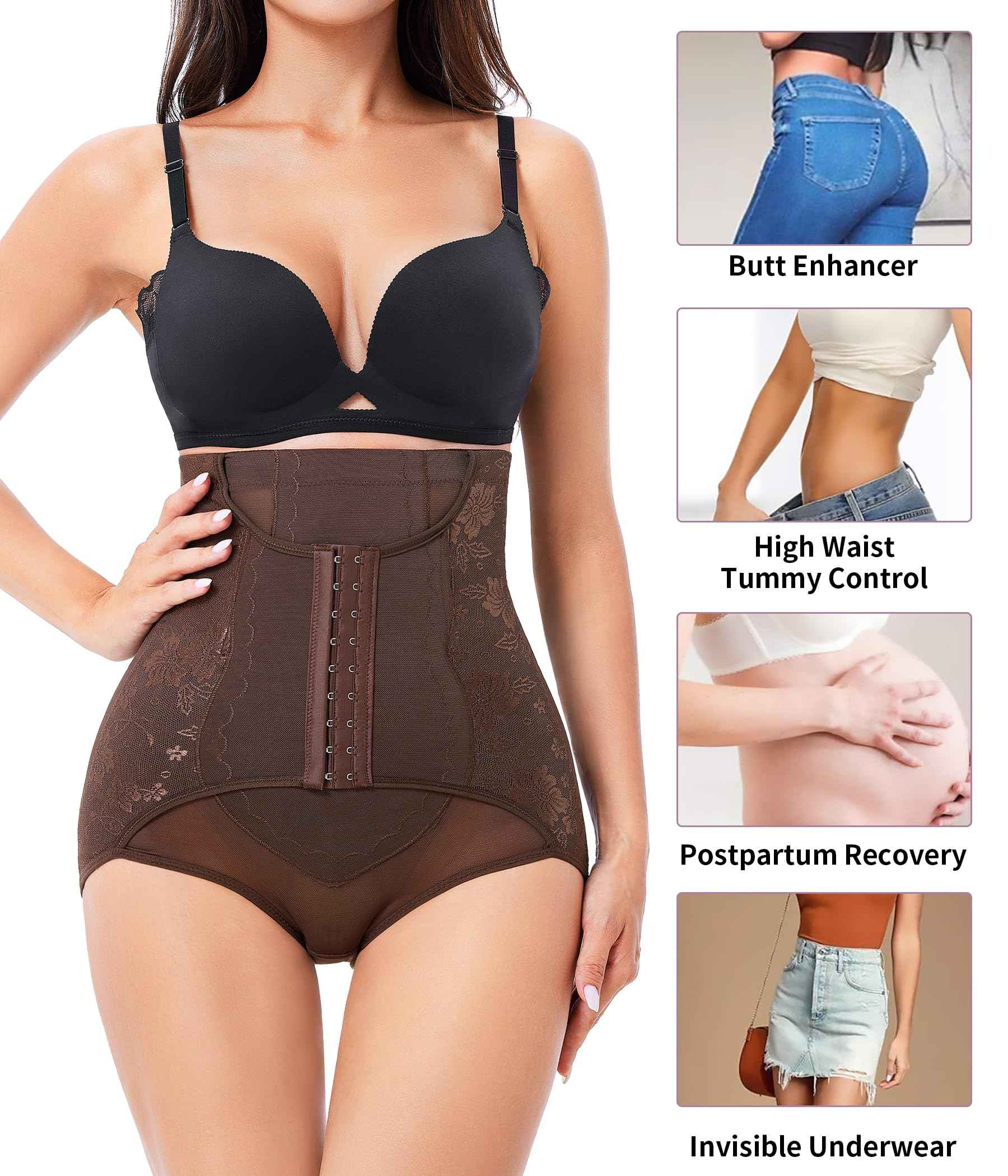 YERKOAD Tummy Control Panties for Women Shapewear Butt Lifter Short High Waist Trainer Corset Slimming Body Shaper Underwear