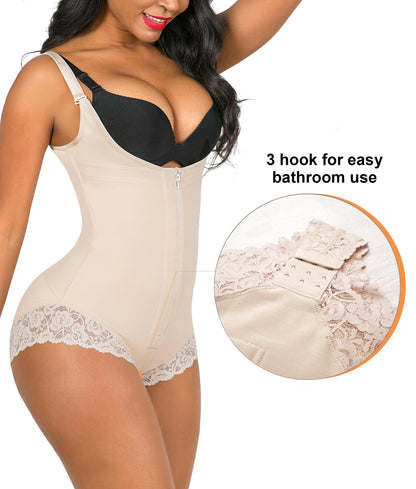 SHAPERX Women's Fajas Colombianas Shapewear Postpartum Tummy Control Body Shaper Butt Lifter Bodysuit