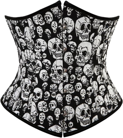 Kranchungel Underbust Corsets for Women Black Corset Top Waist Trainer Fashion Bustier Plus Size Corset