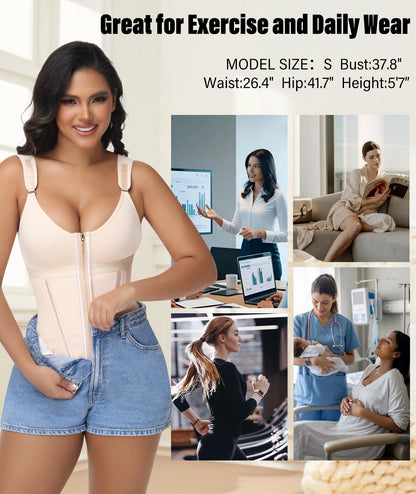 Waist Trainer For Women Corset Shapewear With Zipper Faja Body Shaper Tummy Control Girdle