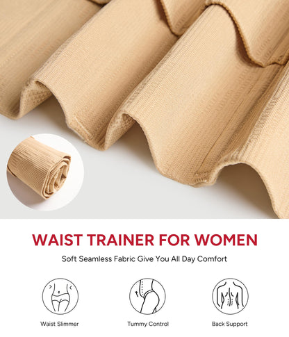 Nebility Waist Trainer for Women Seamless Corset Shapewear Tummy Control Segmented Waist Cincher Faja Body Shaper