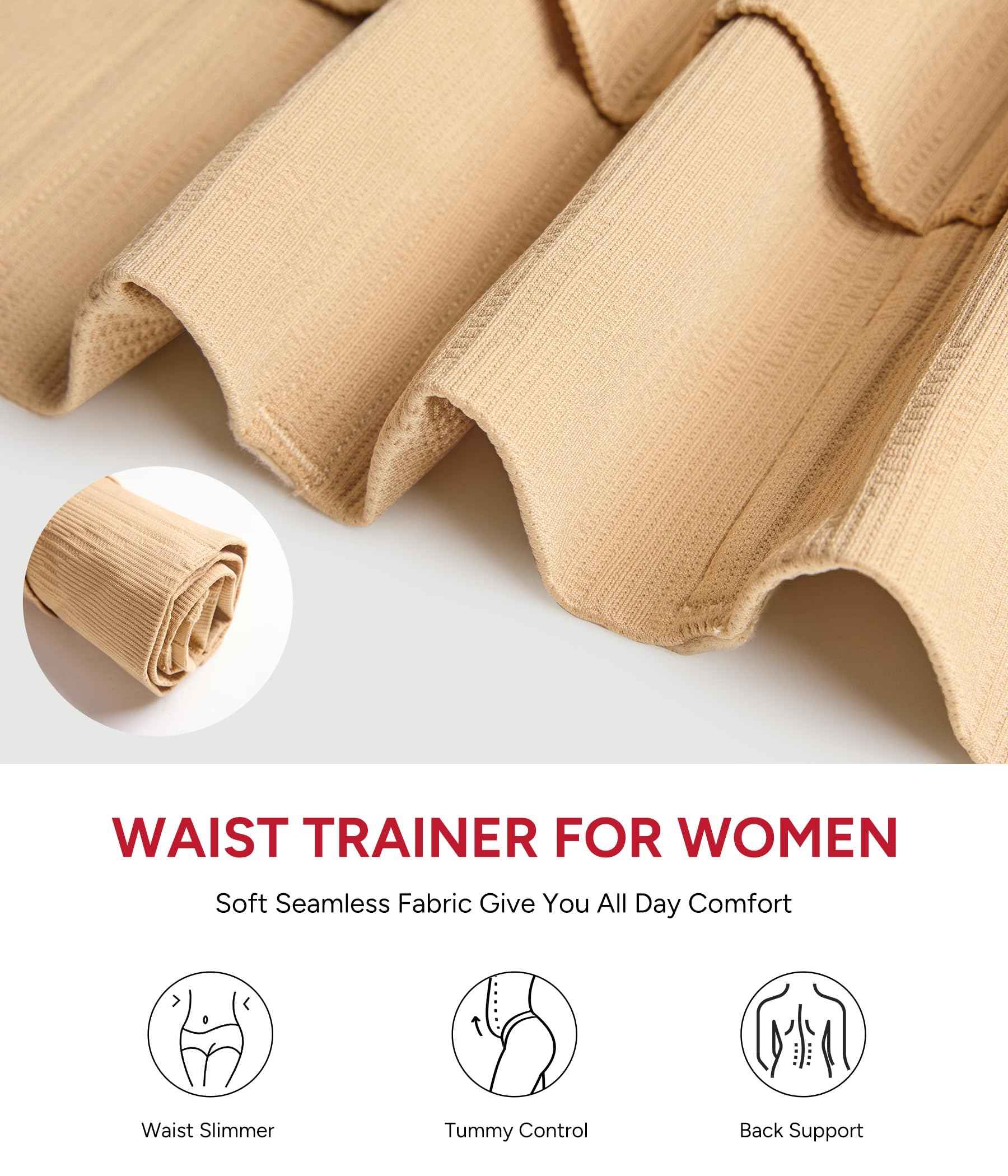 Nebility Waist Trainer for Women Seamless Corset Shapewear Tummy Control Segmented Waist Cincher Faja Body Shaper