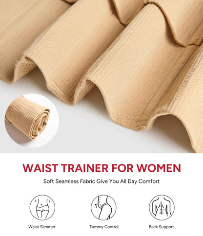 Nebility Waist Trainer for Women Seamless Corset Shapewear Tummy Control Segmented Waist Cincher Faja Body Shaper