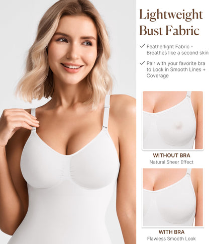 BRABIC Tummy Control Shapewear for Women Seamless Shapewear Bodysuit Body Shaper Waist Trainer Snatched Body Suit