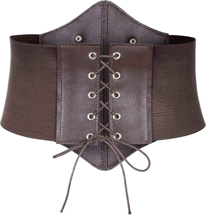 Women's Medieval Renaissance Lace-Up Tied Belt Elastic Steampunk Corset Belts Halloween Cospaly Costume Accessories