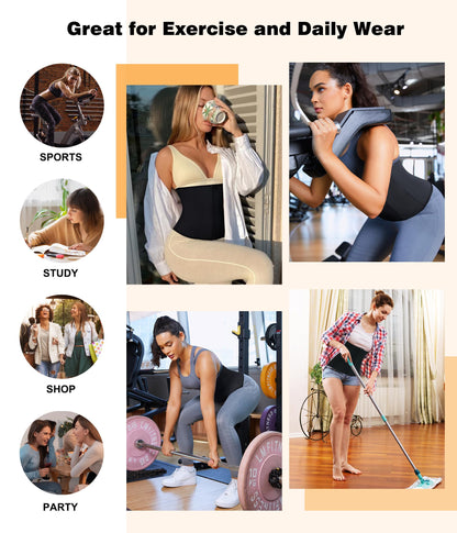 LEINIDINA Womens Waist Trainer Corset with Zipper Sweat Waist Trimmer for Women Workout Belt Corset Shapewear