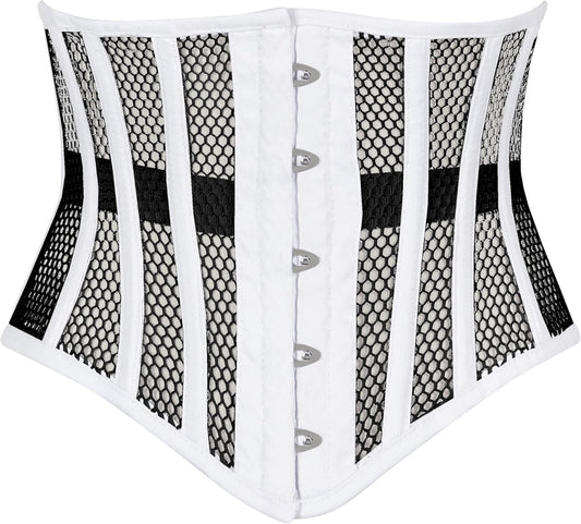 Heavy Duty Underbust Steel Boned Waist Trainer Cincnher Womens Waspie Mesh Corset