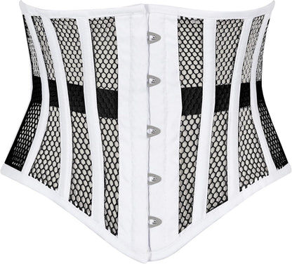 Heavy Duty Underbust Steel Boned Waist Trainer Cincnher Womens Waspie Mesh Corset