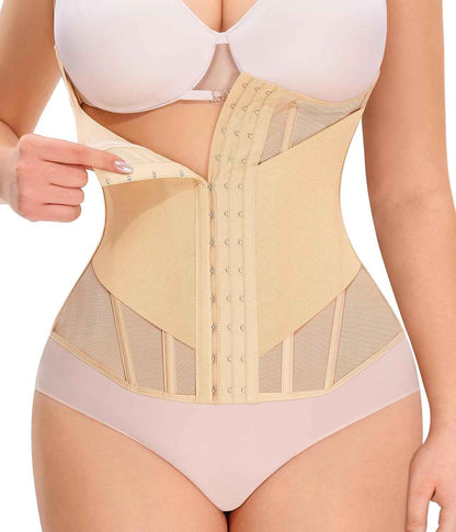 Nebility Waist Trainer for Women Corset Shapewear - Mesh Faja Body Shaper Waist Cincher Tummy Control Girdle Daily Wear