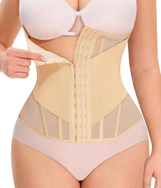 Nebility Waist Trainer for Women Corset Shapewear - Mesh Faja Body Shaper Waist Cincher Tummy Control Girdle Daily Wear