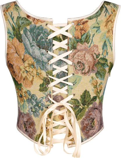 Scarlet Darkness Corset Tops for Women Renaissance Floral Overbust Boned Bustier Bodice
