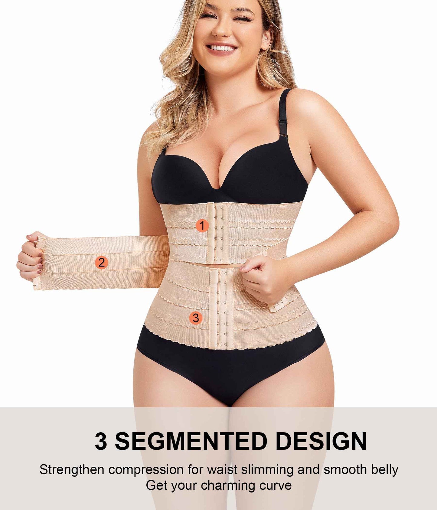 QACIVIQ Segmented Waist Trainer for Women Waist Cincher Shapewear for Women Tummy Control Workout Body Shaper Girdle