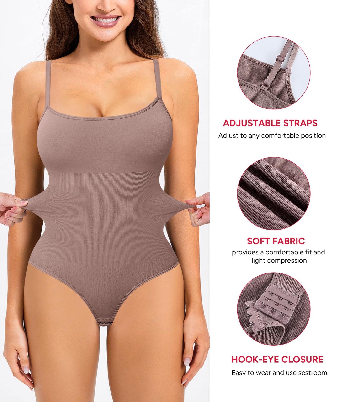 Nebility Shapewear Waist Trainer Bodysuits Women Clothing Tummy Control Seamless Full Body Shaper Square Neck Jumpsuits Top