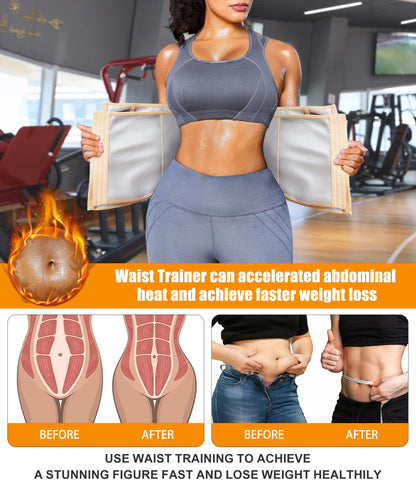 LEINIDINA Womens Waist Trainer Corset with Zipper Sweat Waist Trimmer for Women Workout Belt Corset Shapewear