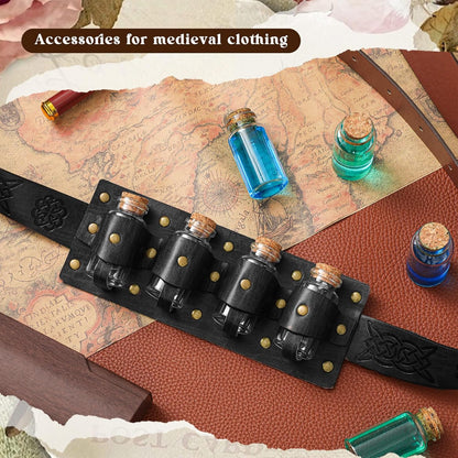 Geyoga Renaissance Belt Pouch with Potion Bottles Halloween Medieval Costume Accessories Waist Bag Cosplay