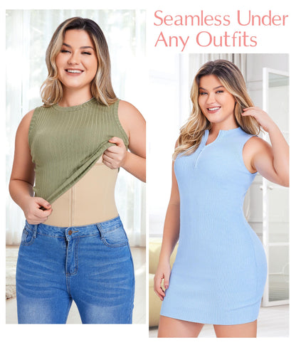 MERYOSZ Waist Trainer Corset Zipper Tummy Control Shapewear Breathable Waist Cincher for Women Body Shaper Sport Girdle