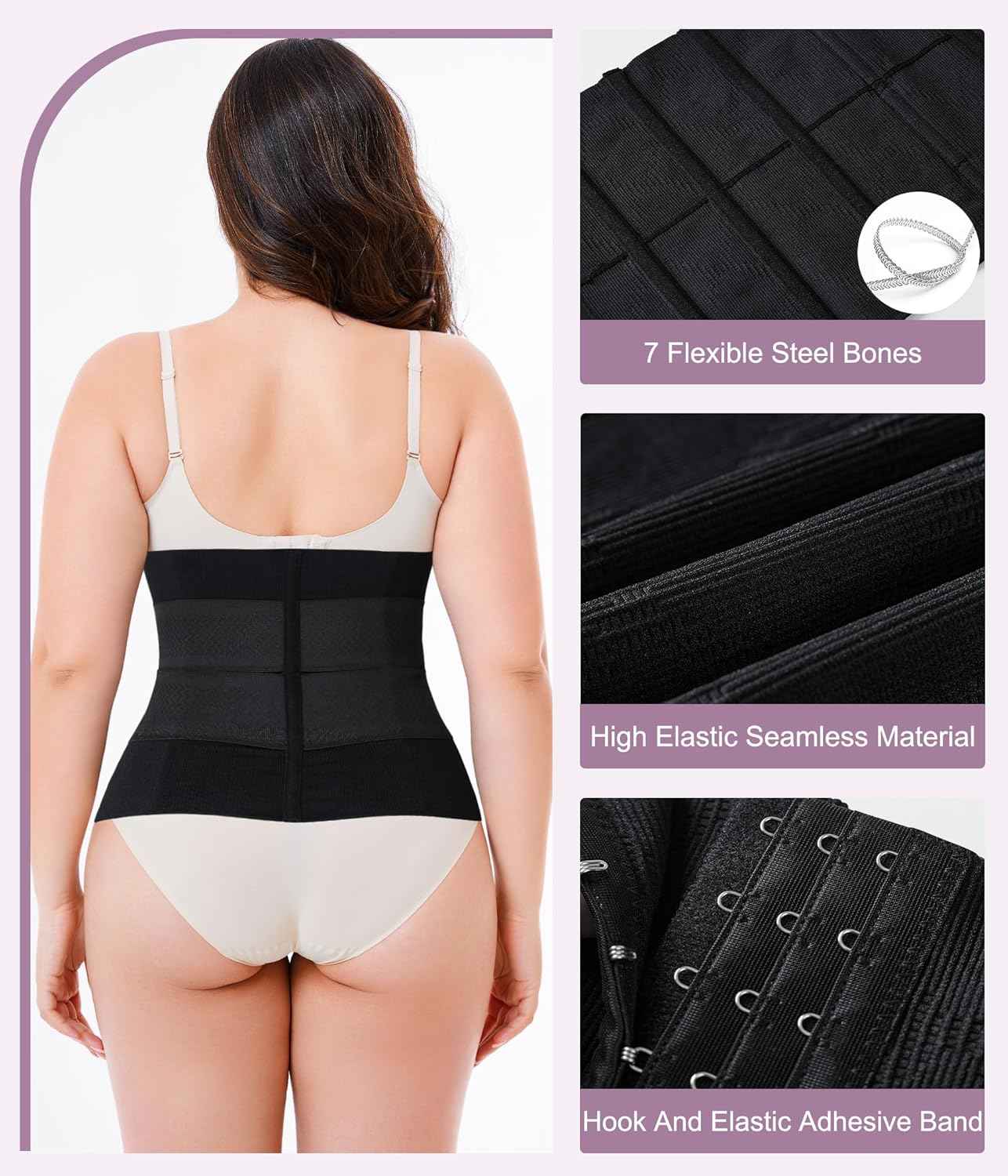 YERKOAD Waist Trainer for Women Plus Size Corset Shapewear Tummy Control Waist Cincher Postpartum Belly Band Wrap