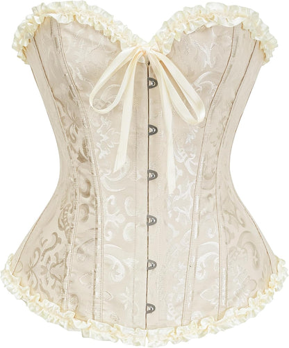 SZIVYSHI Corset Tops for Women, Bustier Shapewear Lingerie, Lace Waist Push Up Bodysuit