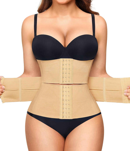 Nebility Waist Trainer for Women Seamless Corset Shapewear Tummy Control Segmented Waist Cincher Faja Body Shaper