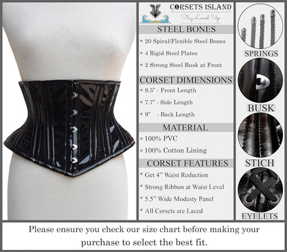 Women's Underbust Waist Training Steel Boned Corsets Heavy Duty Womens Corsets