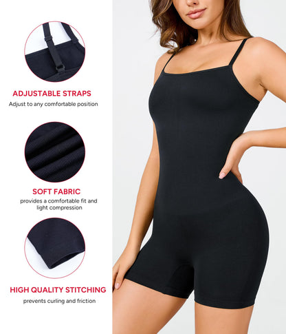 Nebility Shapewear Waist Trainer Bodysuits Women Clothing Tummy Control Seamless Full Body Shaper Square Neck Jumpsuits Top