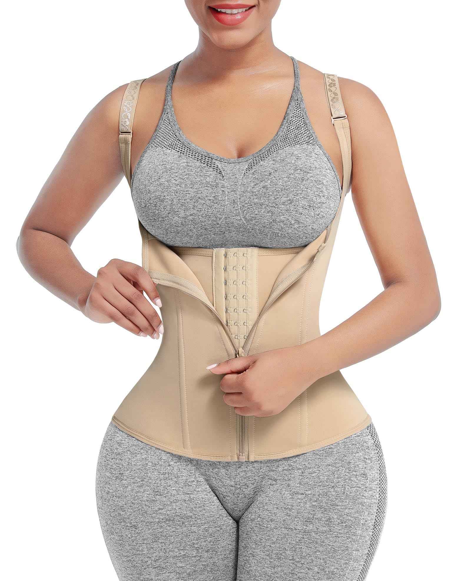 FeelinGirl Waist Trainer Vest for Women Tummy Control Corset Shapewear with Steel Bones Cincher Tank Top Girdle