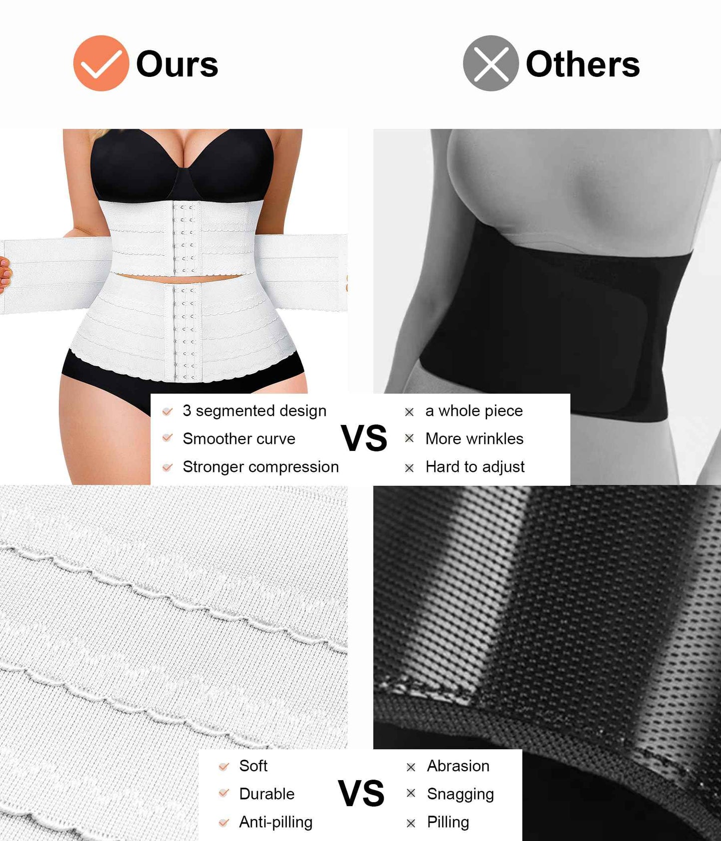 QACIVIQ Segmented Waist Trainer for Women Waist Cincher Shapewear for Women Tummy Control Workout Body Shaper Girdle