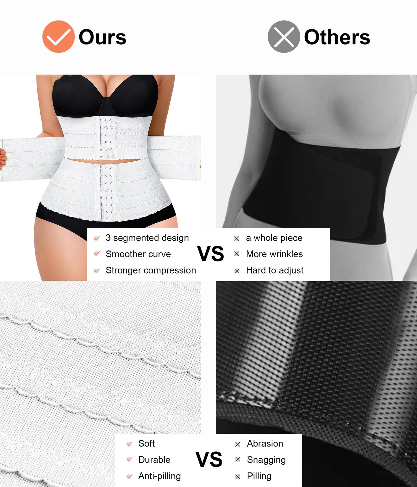 QACIVIQ Segmented Waist Trainer for Women Waist Cincher Shapewear for Women Tummy Control Workout Body Shaper Girdle