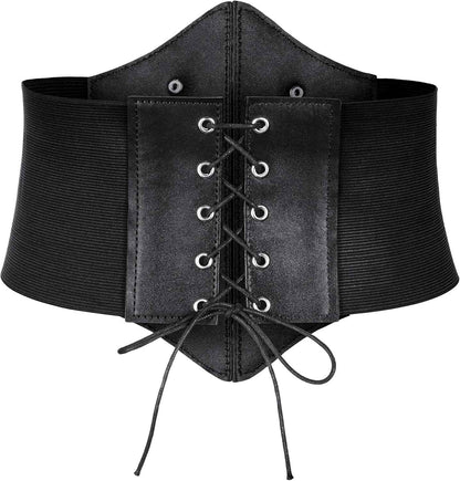 Women's Medieval Renaissance Lace-Up Tied Belt Elastic Steampunk Corset Belts Halloween Cospaly Costume Accessories