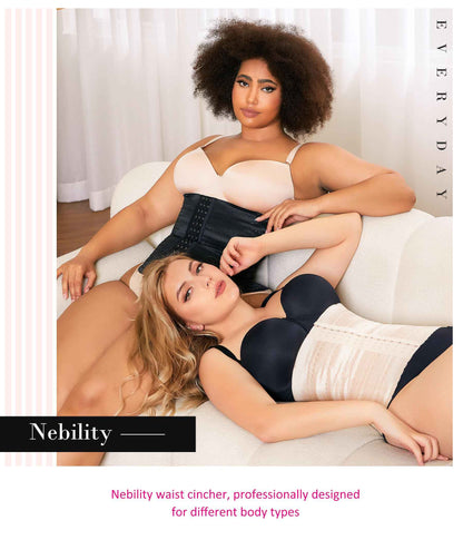 Nebility Waist Cincher Shapewear Tummy Control Plus Size Waist Trainers for Women Belly Trimmer Body Shaper Corset Girdle