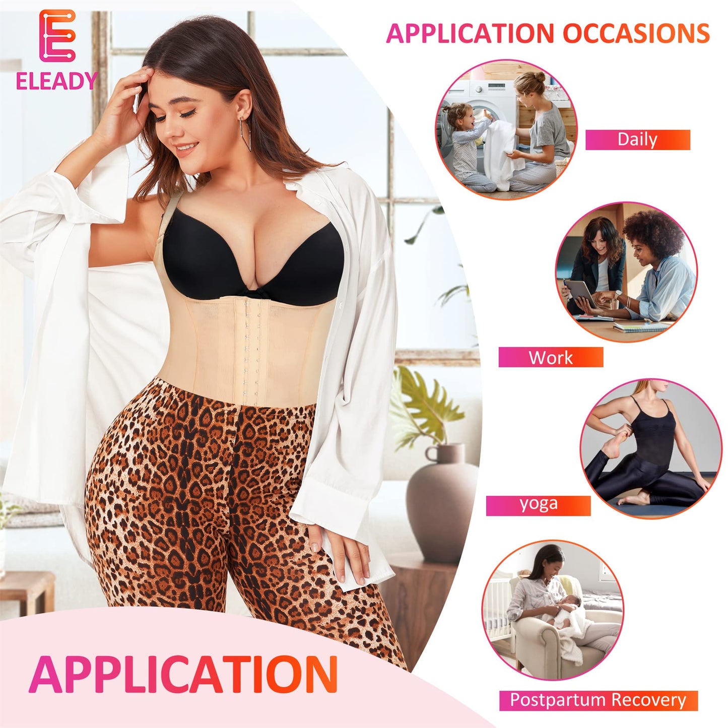 Eleady Womens Waist Trainer Corset Vest Weight Loss Breathable Tank Tops Tummy Control Shapewear Slimming Body Shaper