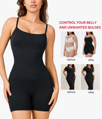 Nebility Shapewear Waist Trainer Bodysuits Women Clothing Tummy Control Seamless Full Body Shaper Square Neck Jumpsuits Top