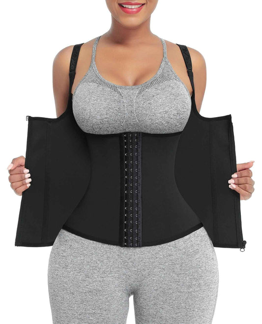 FeelinGirl Waist Trainer for Women Corset Vest Body Shaper Cincher Trimmer Tank Top Sport Girdle with Steel Bones