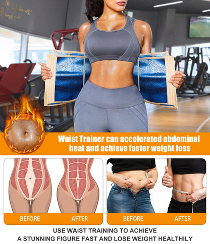 LEINIDINA Womens Waist Trainer Corset with Zipper Sweat Waist Trimmer for Women Workout Belt Corset Shapewear