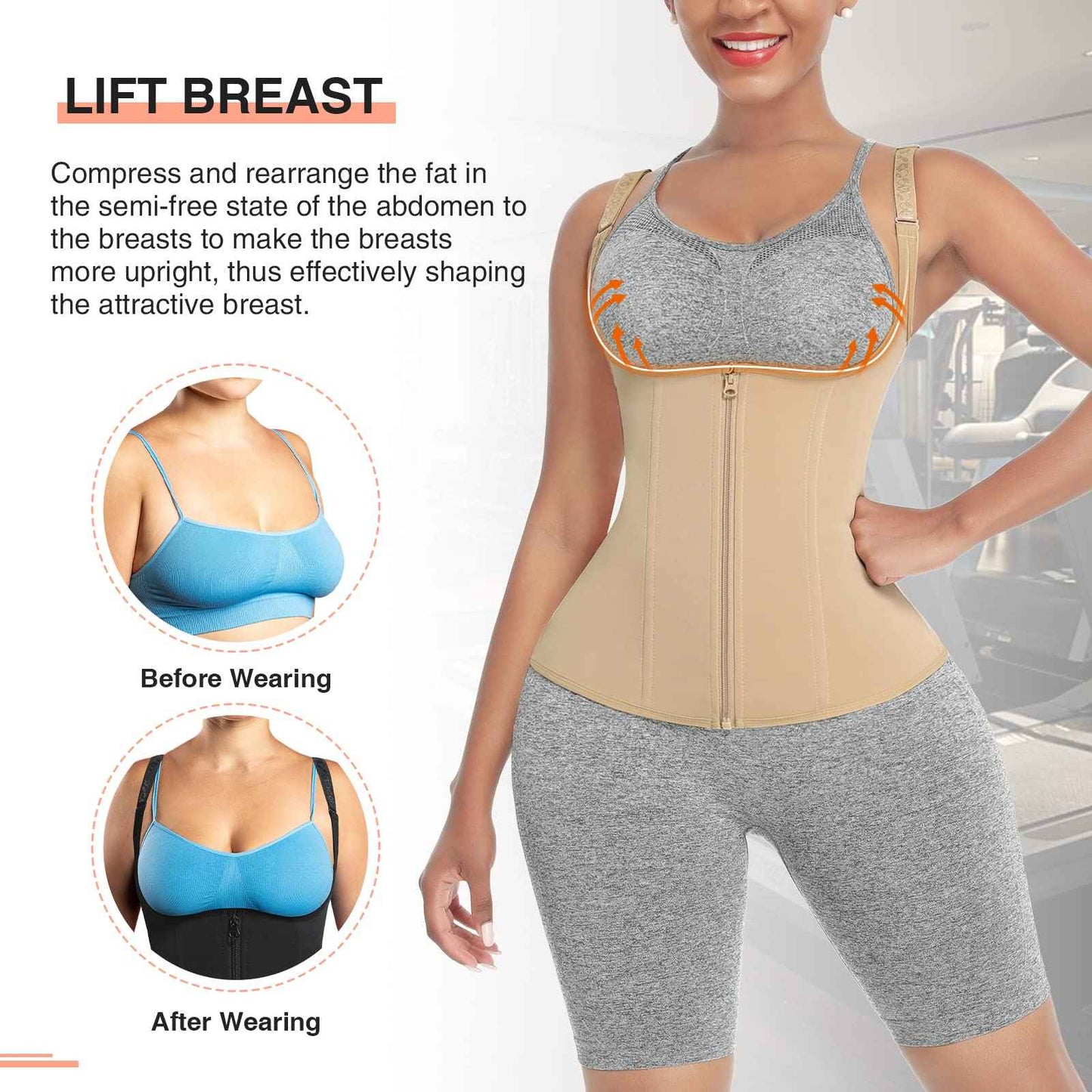 FeelinGirl Waist Trainer for Women Corset Vest Body Shaper Cincher Trimmer Tank Top Sport Girdle with Steel Bones