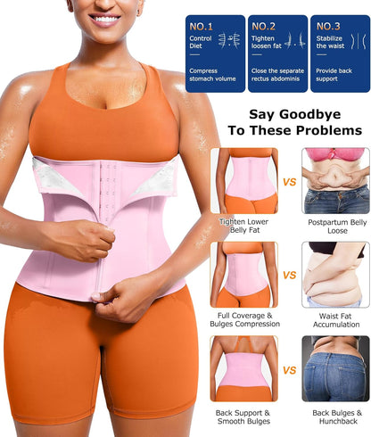 TrainingGirl Waist Trainer for Women Lower Belly Waist Trimmer Corset Tummy Wrap Workout Sweat Belt Band Sports Sauna Suit