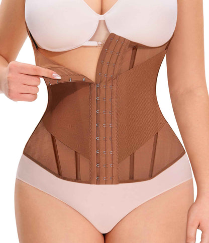 Nebility Waist Trainer for Women Corset Shapewear - Mesh Faja Body Shaper Waist Cincher Tummy Control Girdle Daily Wear