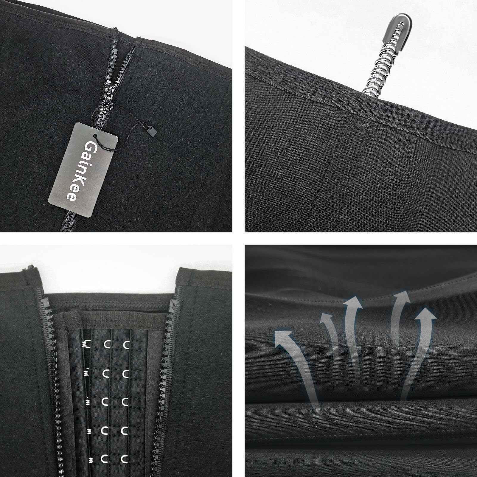 GainKee Clip and Zip Waist Trainer Corset Women Neoprene Worked Out Sweat Vest Body Shaper