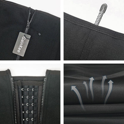 GainKee Clip and Zip Waist Trainer Corset Women Neoprene Worked Out Sweat Vest Body Shaper