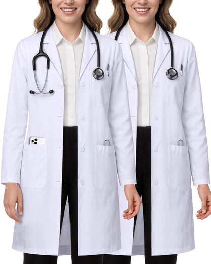 NY Threads Professional Lab Coat for Women, Long Sleeve Medical Coat