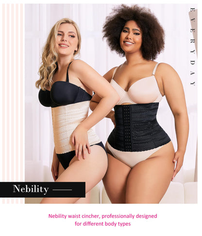 Nebility Waist Cincher Shapewear Tummy Control Plus Size Waist Trainers for Women Belly Trimmer Body Shaper Corset Girdle