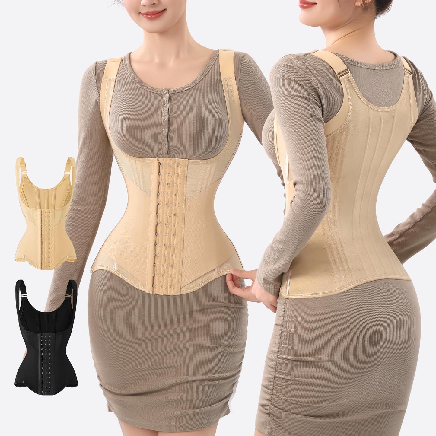 Waist Trainer for Women Corset Shapewear Tummy Control Vest Waist Cincher Shaper Workout Girdle