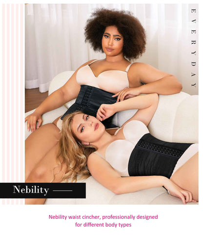 Nebility Waist Cincher Shapewear Tummy Control Plus Size Waist Trainers for Women Belly Trimmer Body Shaper Corset Girdle