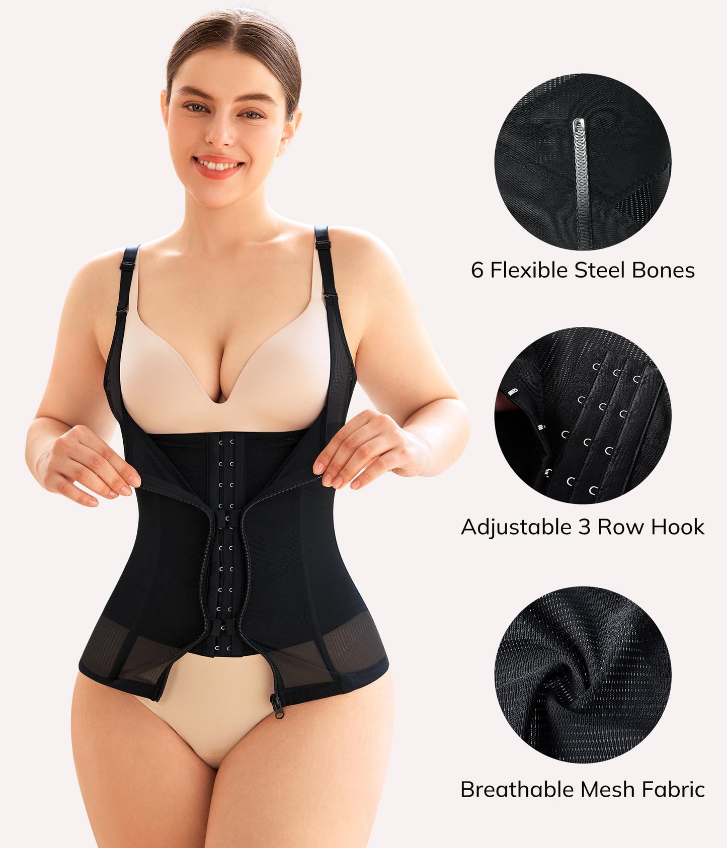 LODAY Waist Trainer for Women Corset Shapewear Waist Cincher Tummy Control Body Shaper Girdle