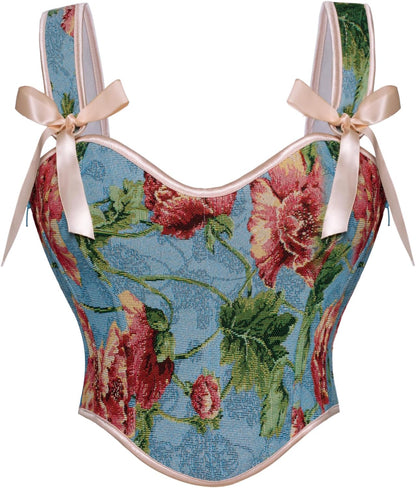 Scarlet Darkness Corset Tops for Women Sweetheart Neckline Floral Corset with Zipper Size 6-18