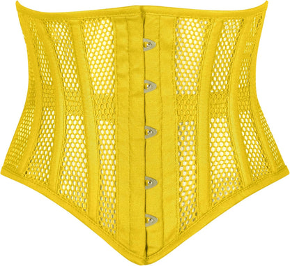 Heavy Duty Underbust Steel Boned Waist Trainer Cincnher Womens Waspie Mesh Corset
