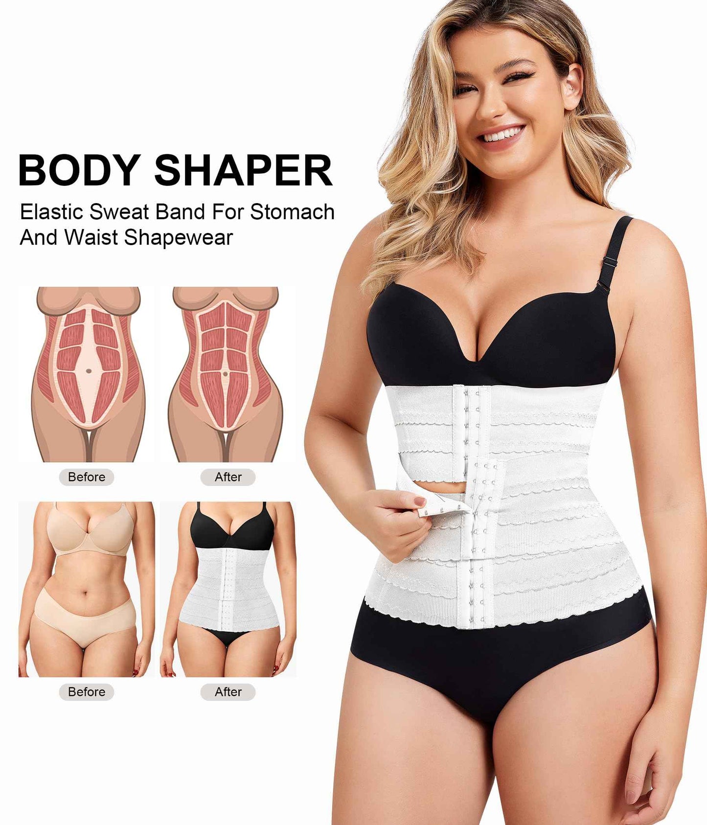 QACIVIQ Segmented Waist Trainer for Women Waist Cincher Shapewear for Women Tummy Control Workout Body Shaper Girdle