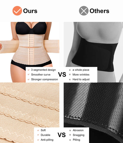 QACIVIQ Segmented Waist Trainer for Women Waist Cincher Shapewear for Women Tummy Control Workout Body Shaper Girdle